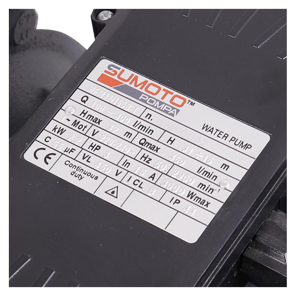 ปั๊มหอยโข่ง SUMOTO POMPA MFM32/160B 3 แรงม้า