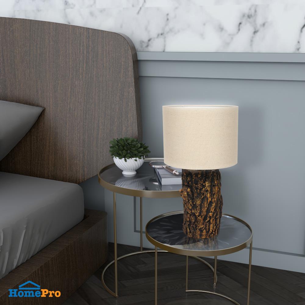 ไฟตั้งโต๊ะ CARINI COUNTRY E4318 สีครีม/สีน้ำตาล