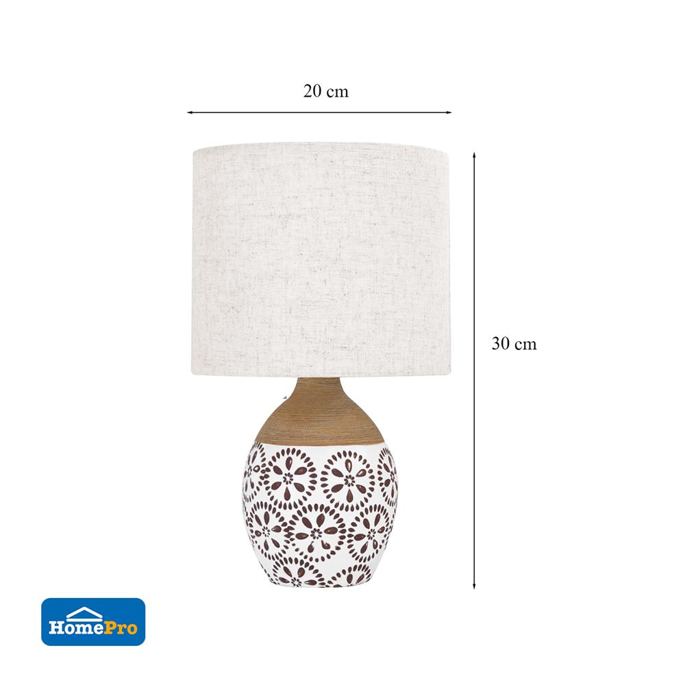 ไฟตั้งโต๊ะ CARINI CLASSIC F4289 ผ้า/เซรามิก สีน้ำตาล