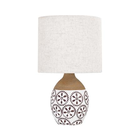 ไฟตั้งโต๊ะ CARINI CLASSIC F4289 ผ้า/เซรามิก สีน้ำตาล_0