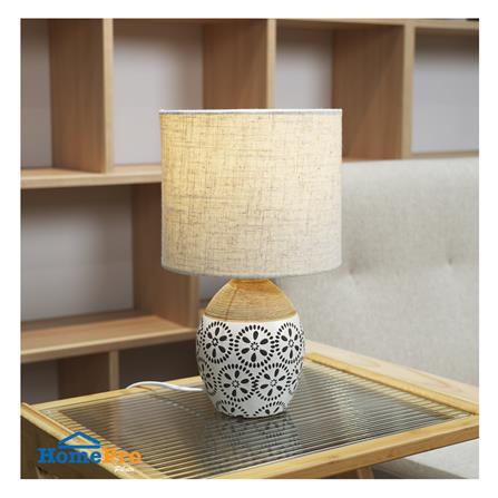 ไฟตั้งโต๊ะ CARINI CLASSIC F4289 ผ้า/เซรามิก สีน้ำตาล_4