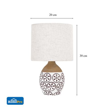 ไฟตั้งโต๊ะ CARINI CLASSIC F4289 ผ้า/เซรามิก สีน้ำตาล_6