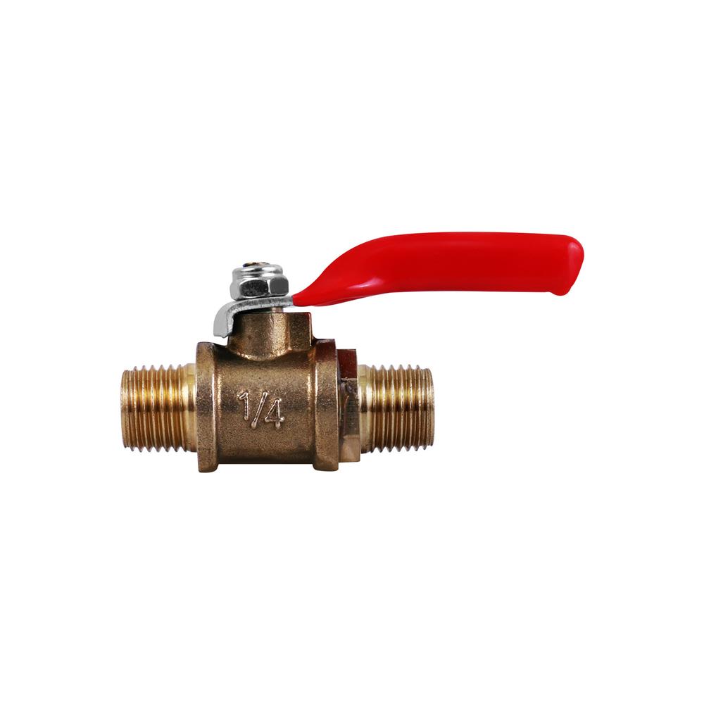 บอลวาล์วตัวผู้-ตัวผู้ EUROX 2 หุน (1/4 นิ้ว) สีทอง