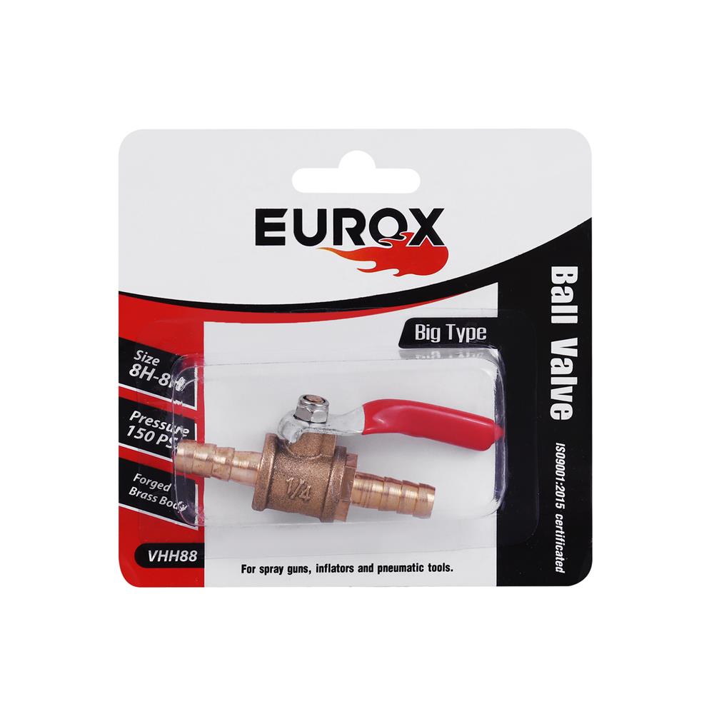 ข้อต่อบอลวาล์ว หางปลา- ปลา EUROX 2 หุน (1/4 นิ้ว) สีทอง