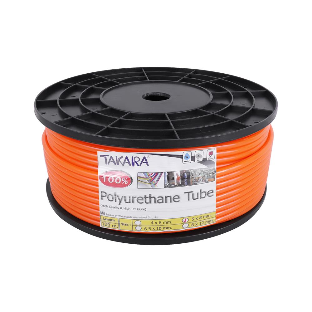 สายลมโพลียูรีเทน (ตัดขายเป็นเมตร) TAKARA 5x8 มม. สีส้ม