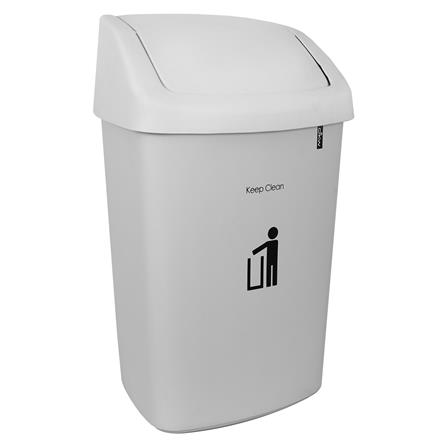 ถังขยะเหลี่ยมฝาสวิง DKW HH-206P 50 ลิตร สีเทา_1