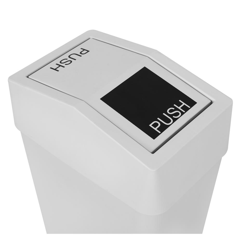 ถังขยะเหลี่ยมฝาสวิง DKW HH-228LP 18 ลิตร สีเทา