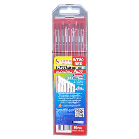 ลวดเชื่อมทังสเตน SUMO 2.4X175 มม. สีแดง แพ็ก 10 ชิ้น_0