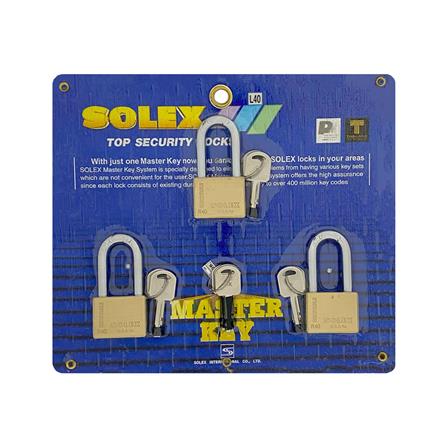 กุญแจมาสเตอร์คีย์ SOLEX 3/1L 40 มม. สีทองเหลือง 3 ตัว/ชุด_2