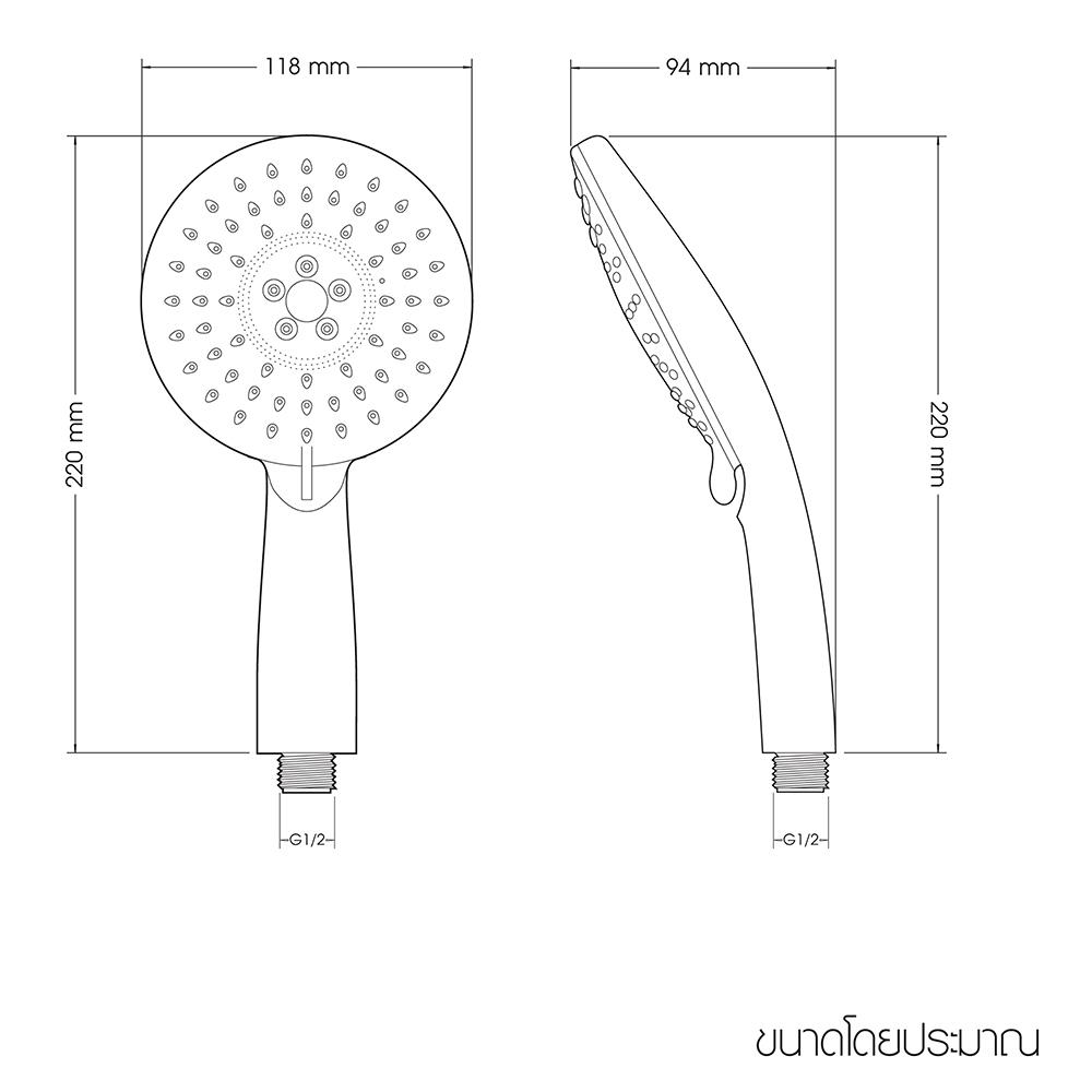 ฝักบัวสายอ่อน WSP WSP-314C สีโครม