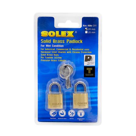 กุญแจคีย์อะไลก์ SOLEX KAL 2/1 SL 99 20 มม. สีทองเหลือง 2 ตัว/ชุด_2