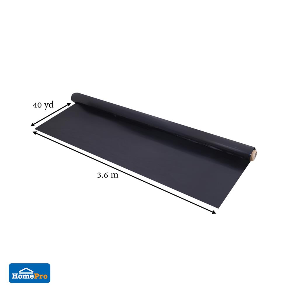 พลาสติกปูบ่อ PE SPRING 0.08 มม. 3.6 ม.X40 หลา สีดำ