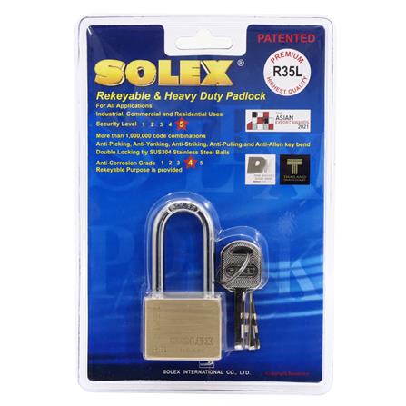 กุญแจลูกปืน SOLEX R 35L 35 มม. สีทองเหลือง_1