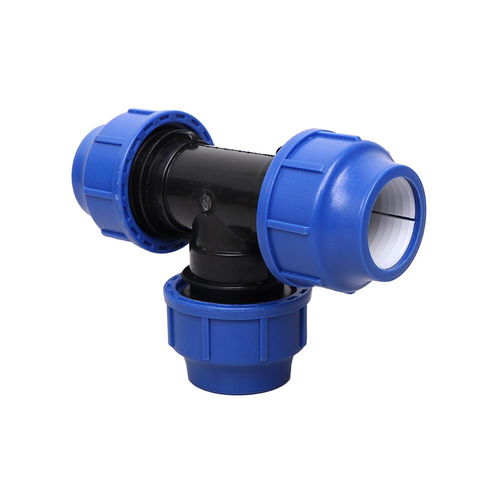 สามทางสวมล็อก PE TOWAI 40 มม. สีดำ-น้ำเงิน