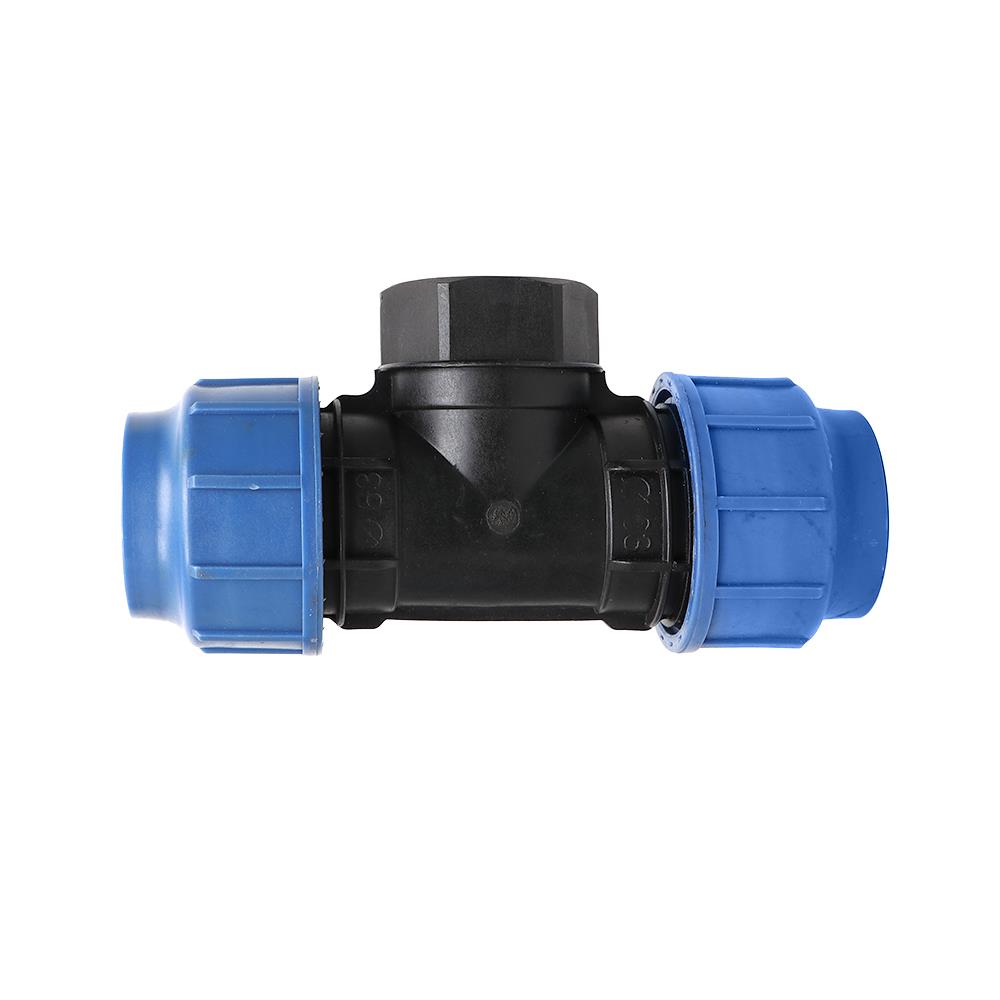 สามทางสวมล็อก PE เกลียวใน TOWAI 63 มม.X2 นิ้ว สีดำ-น้ำเงิน