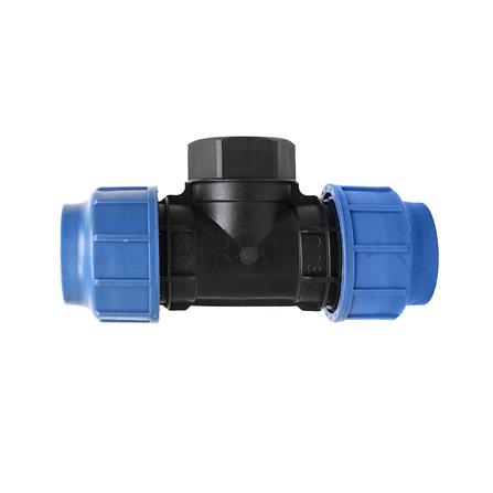 สามทางสวมล็อก PE เกลียวใน TOWAI 63 มม.X2 นิ้ว สีดำ-น้ำเงิน