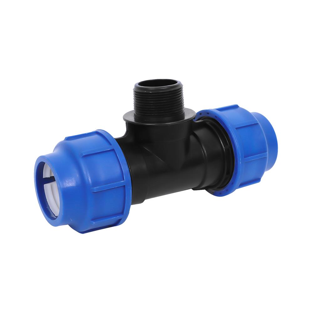 สามทางสวมล็อก PE เกลียวนอก TOWAI 50 มม.x1 1/2 นิ้ว