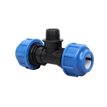สามทางสวมล็อก PE เกลียวนอก TOWAI 20 มม.X1/2 นิ้ว สีดำ-น้ำเงิน_1