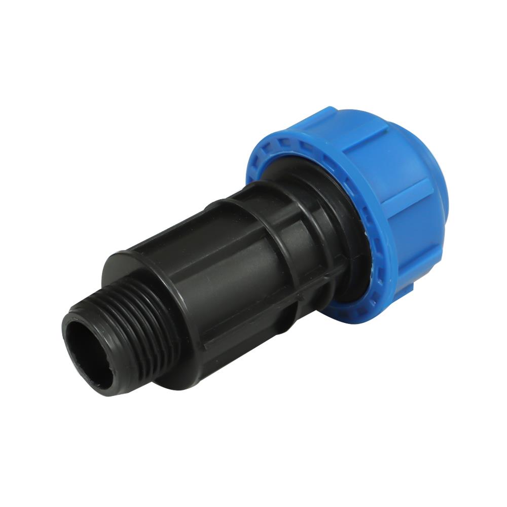 ข้อต่อตรงสวมล็อก PE TOWAI 20 มม.X1/2 นิ้ว สีดำ-น้ำเงิน