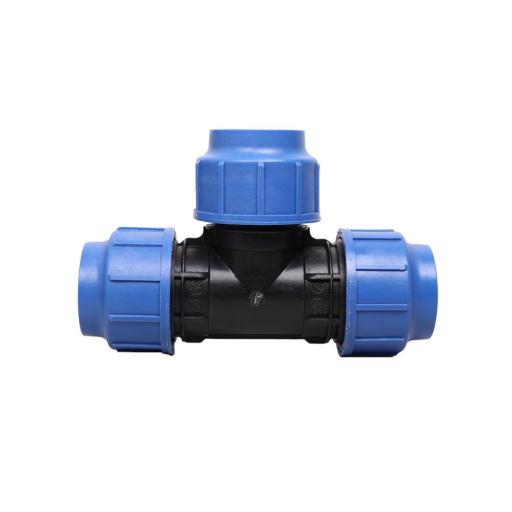 สามทางสวมล็อก PE TOWAI 63 มม. สีดำ-น้ำเงิน