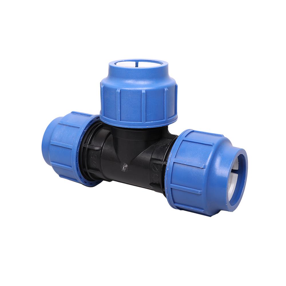 สามทางสวมล็อก PE TOWAI 63 มม. สีดำ-น้ำเงิน