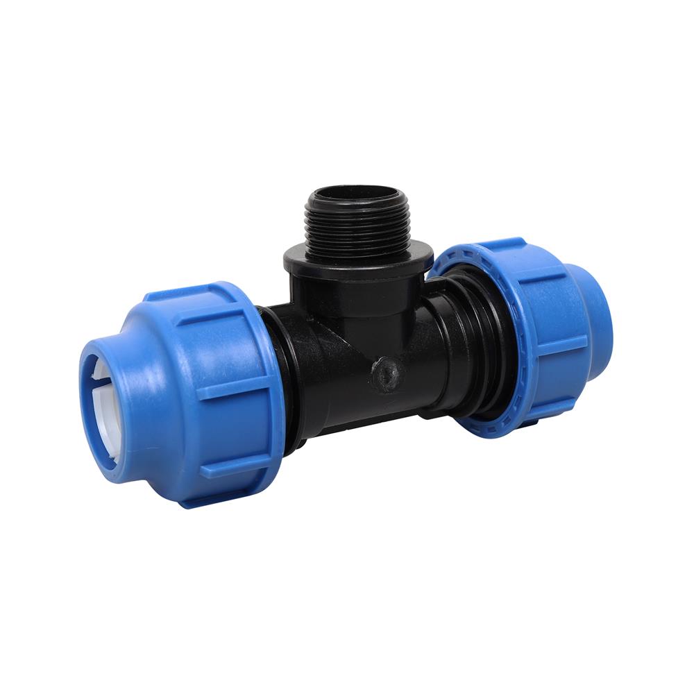 ข้อต่อสามทางสวมล็อก PE เกลียวนอก TOWAI 32 มม. x 1 นิ้ว