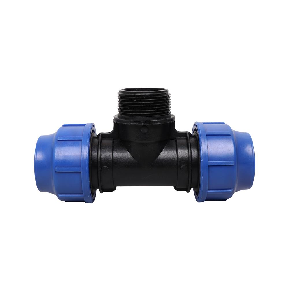 ข้อต่อสามทางสวมล็อก PE เกลียวนอก TOWAI 40 มม. x 1 1/2 นิ้ว