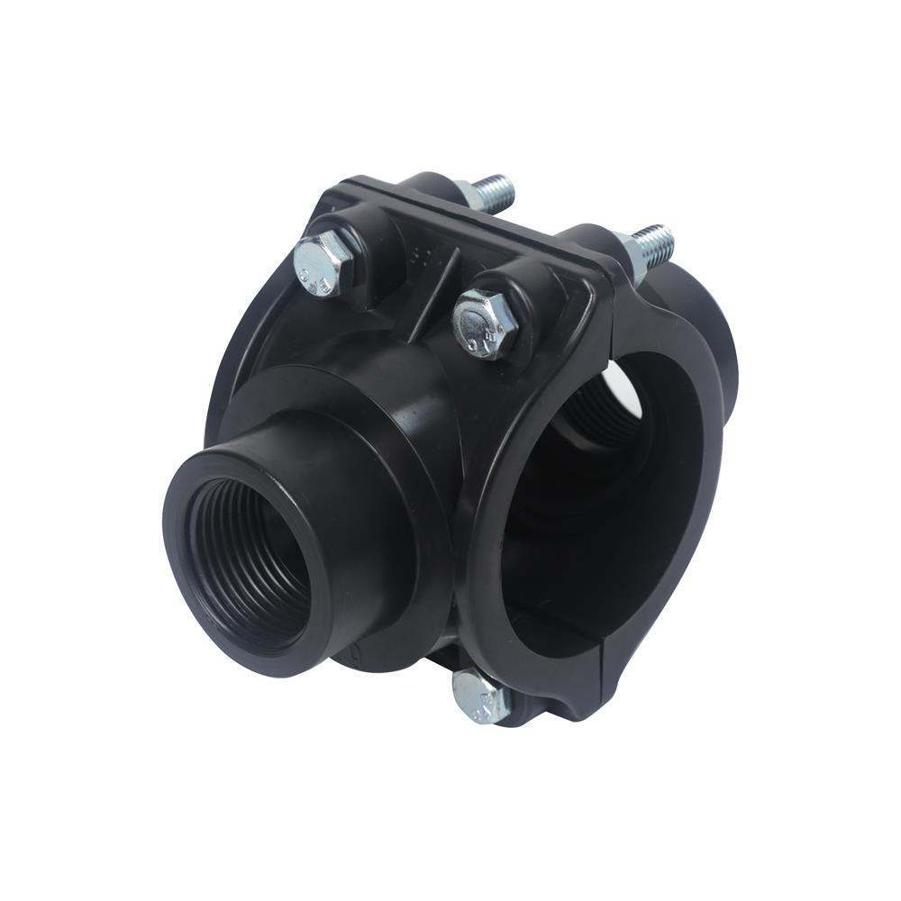 แคลมป์ท่อพีอี-เกลียว 2 ด้าน TOWAI 63 มม.X1 นิ้ว