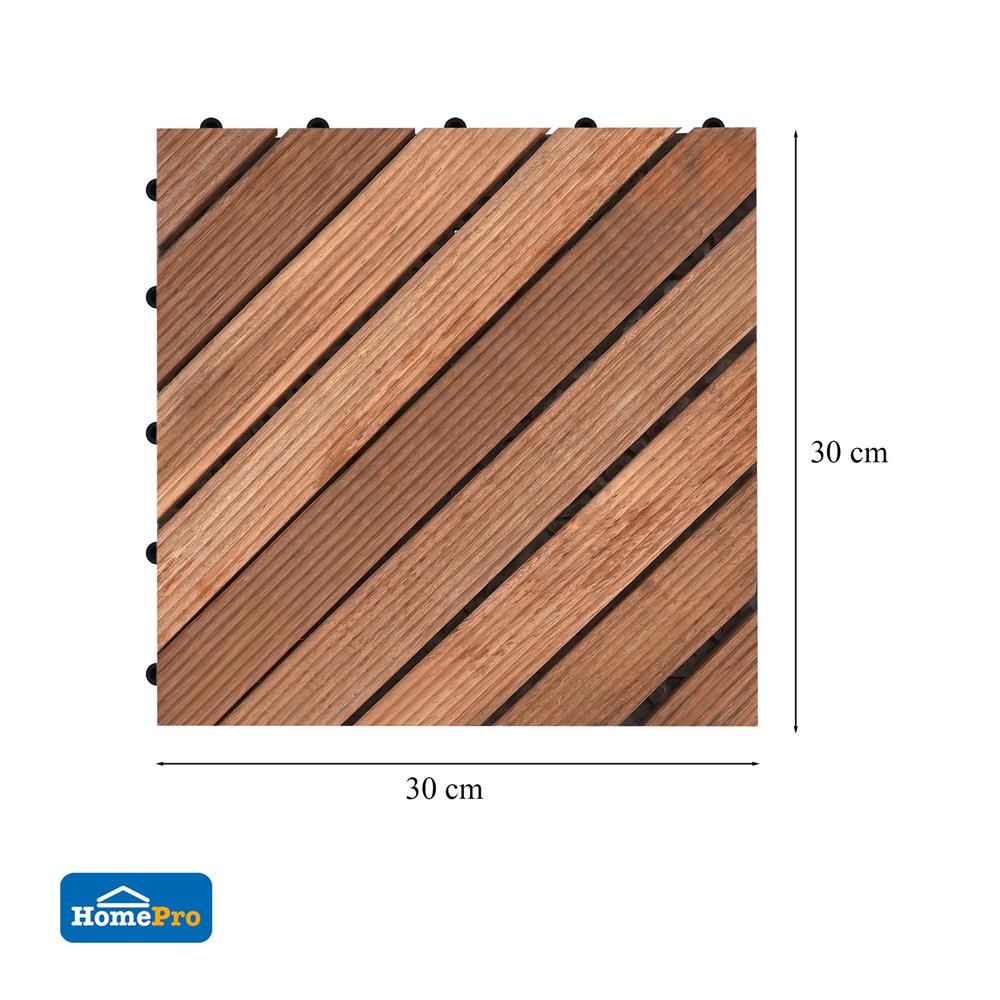 ทางเท้าไม้แคมปัส ลายเฉียง ME LIVING 30X30 ซม. สีธรรมชาติ