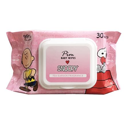 แผ่นเช็ดทำความสะอาดผิว SNOOPY BABY WIPES มีกลิ่น 30 แผ่น 1แถม1_0