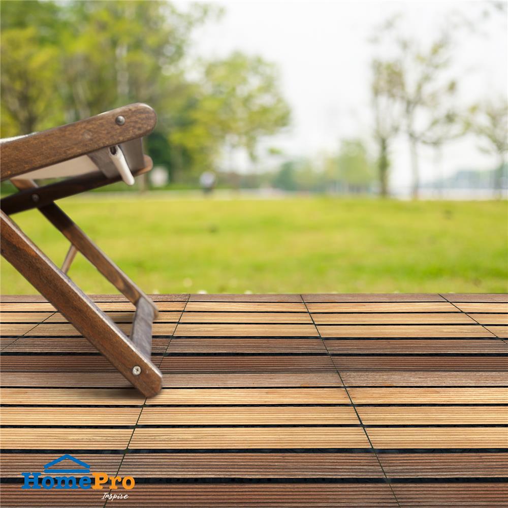 ทางเท้าไม้แคมปัส ลายตรง ME LIVING 30X30 ซม. สีธรรมชาติ