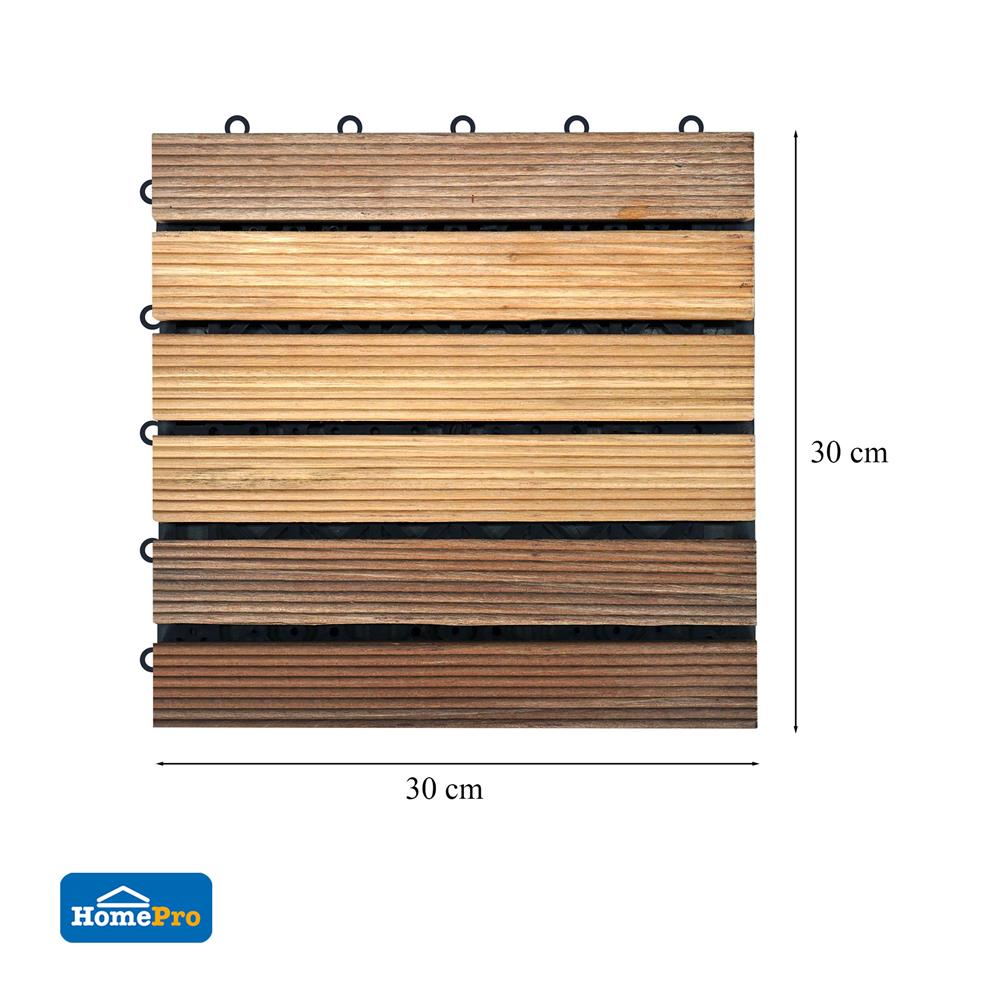 ทางเท้าไม้แคมปัส ลายตรง ME LIVING 30X30 ซม. สีธรรมชาติ