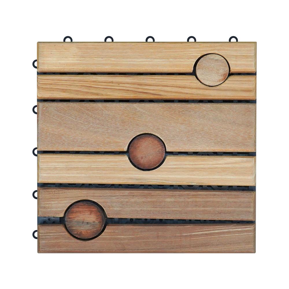 ทางเท้าไม้เต็ง ลายกลม ME LIVING 30X30 ซม.