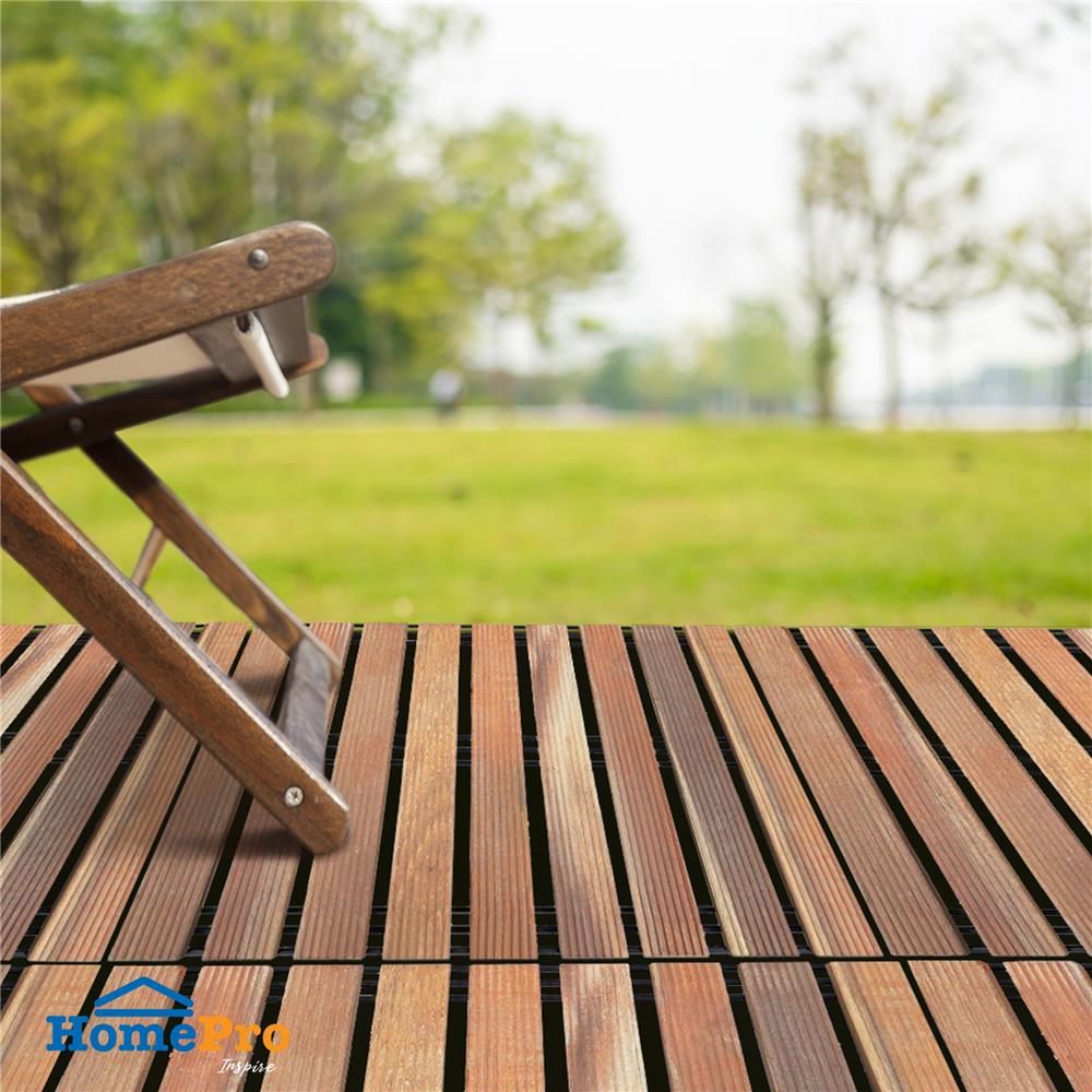 ทางเท้าไม้แคมปัส ลายตรง ME LIVING 50X50 ซม. สีธรรมชาติ