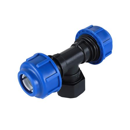 ข้อต่อสามทางสวมล็อก PE เกลียวใน TOWAI 20 มม. x 1/2 นิ้ว_0