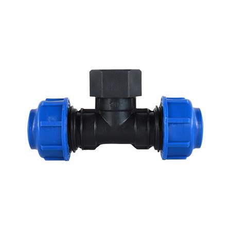 ข้อต่อสามทางสวมล็อก PE เกลียวใน TOWAI 20 มม. x 1/2 นิ้ว_1