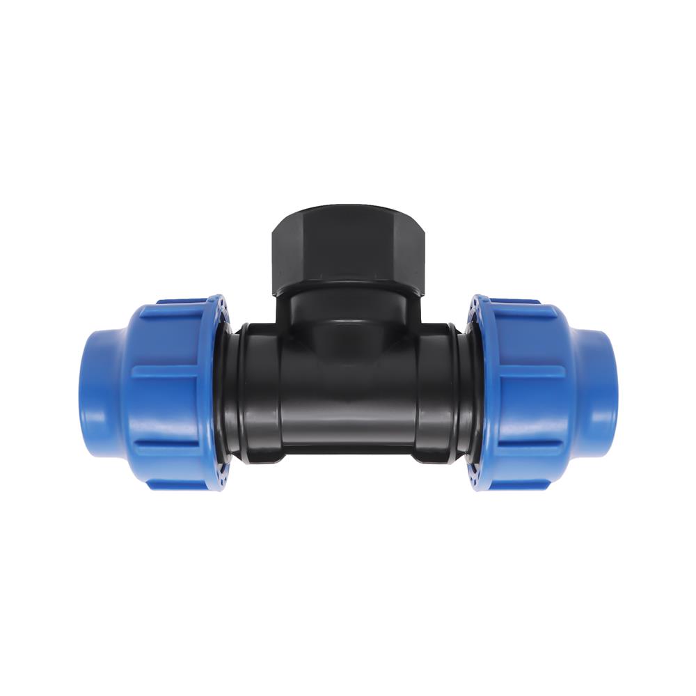 สามทางสวมล็อก PE เกลียวใน TOWAI 32 มม.x1 นิ้ว