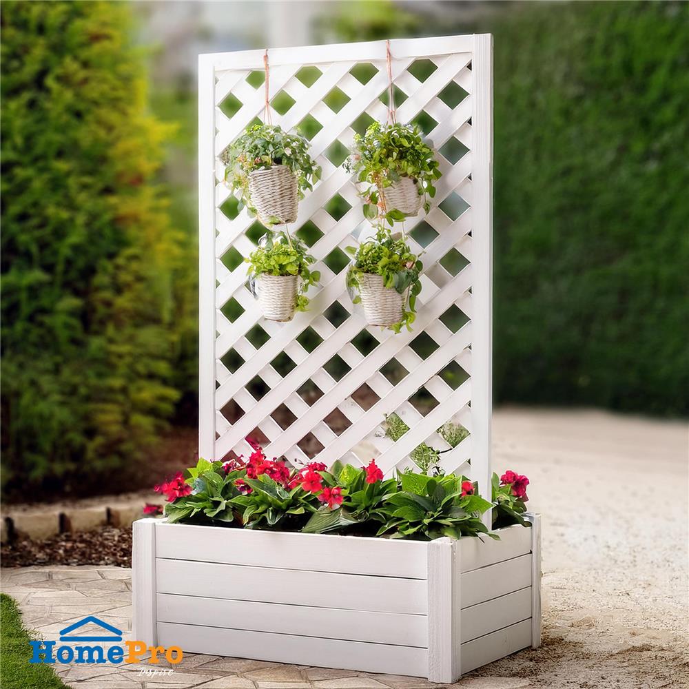 รั้วไม้ตั้งพื้น ME LIVING GARTENE 80x150 ซม. สีขาว