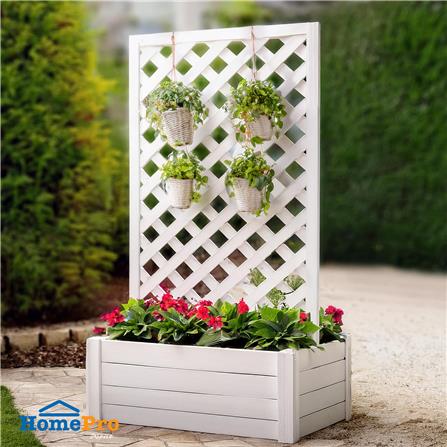 รั้วไม้ตั้งพื้น ME LIVING GARTENE 80x150 ซม. สีขาว