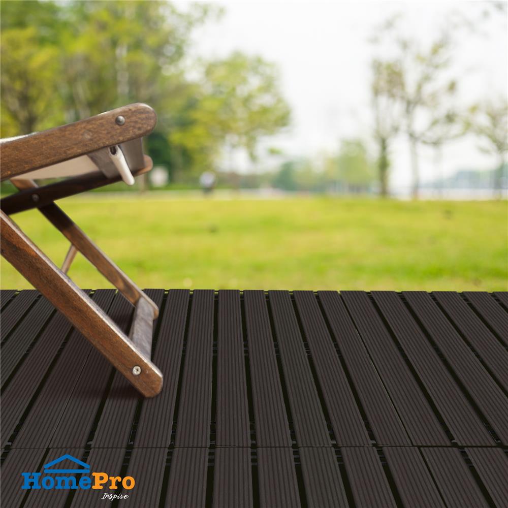 ทางเท้าไม้แคมปัส ลายตรง ME LIVING 50X50 ซม. สีโอ๊ค