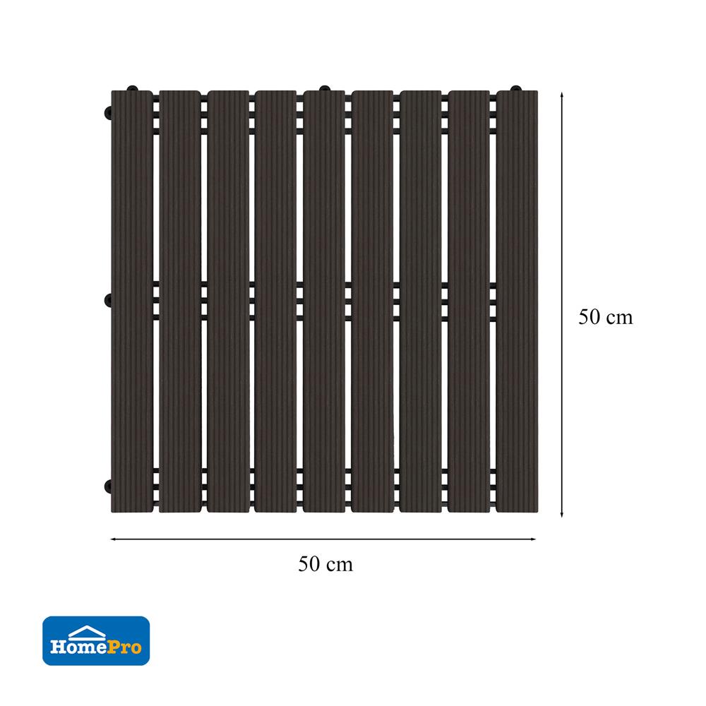 ทางเท้าไม้แคมปัส ลายตรง ME LIVING 50X50 ซม. สีโอ๊ค