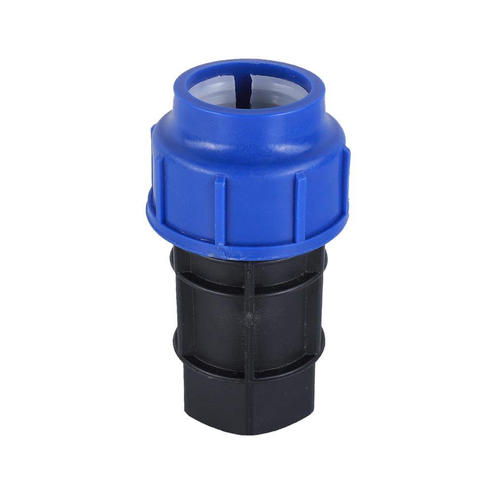 ข้อต่อตรงสวมล็อค PE เกลียวใน TOWAI 50 มม. x 1 1/2 นิ้ว สีดำ