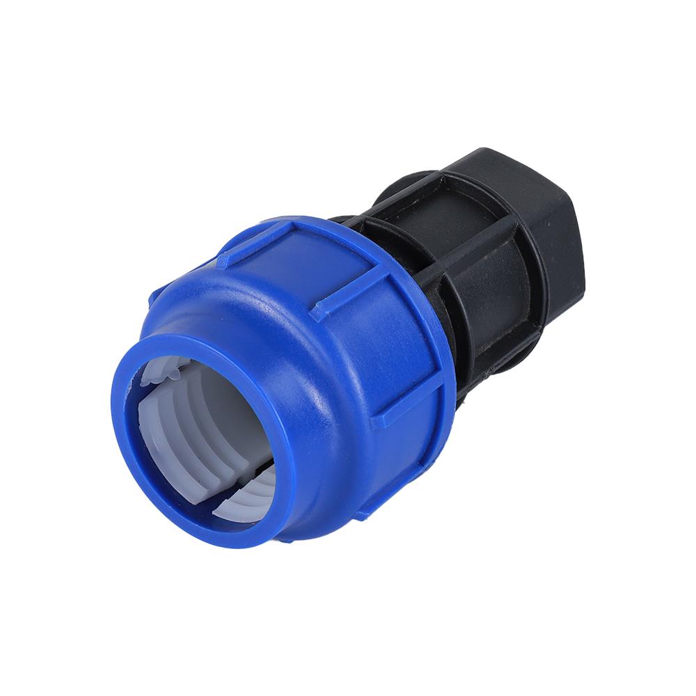 ข้อต่อตรงสวมล็อค PE เกลียวใน TOWAI 50 มม. x 1 1/2 นิ้ว สีดำ