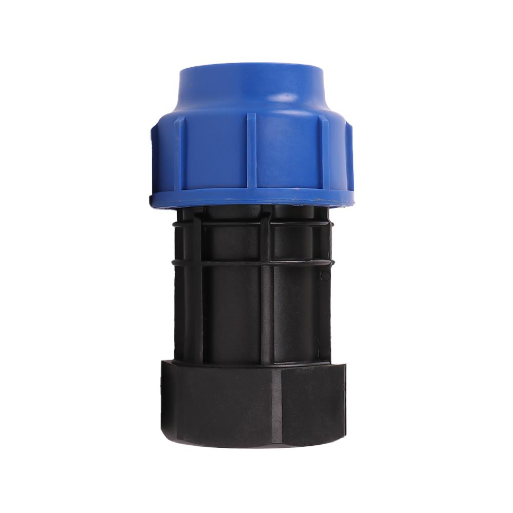 ข้อต่อตรงสวมล็อค PE เกลียวใน TOWAI 50 มม.X2 นิ้ว สีดำ-น้ำเงิน