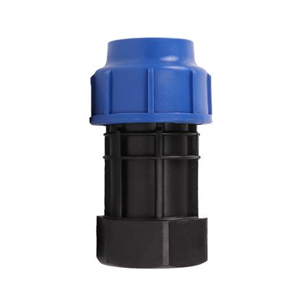 ข้อต่อตรงสวมล็อค PE เกลียวใน TOWAI 50 มม.X2 นิ้ว สีดำ-น้ำเงิน