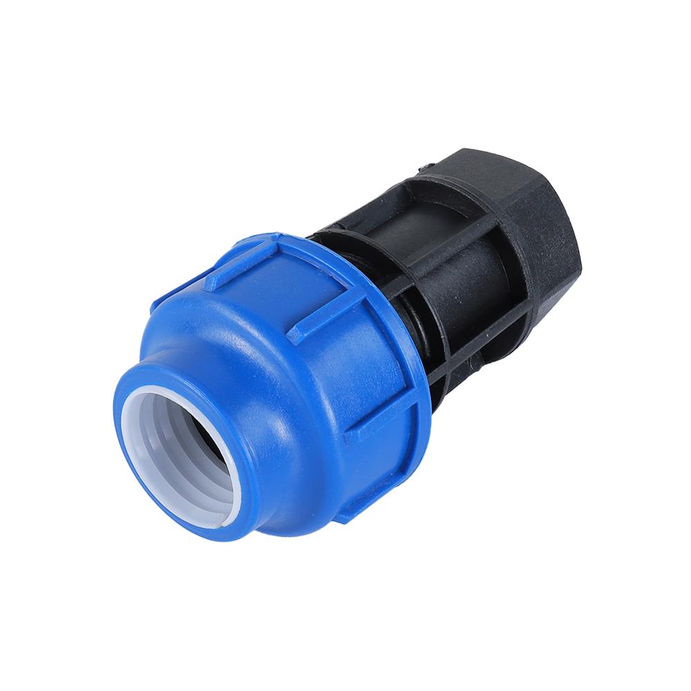 ข้อต่อตรงสวมล็อค PE เกลียวใน TOWAI 32 มม.X1นิ้ว สีดำ-น้ำเงิน