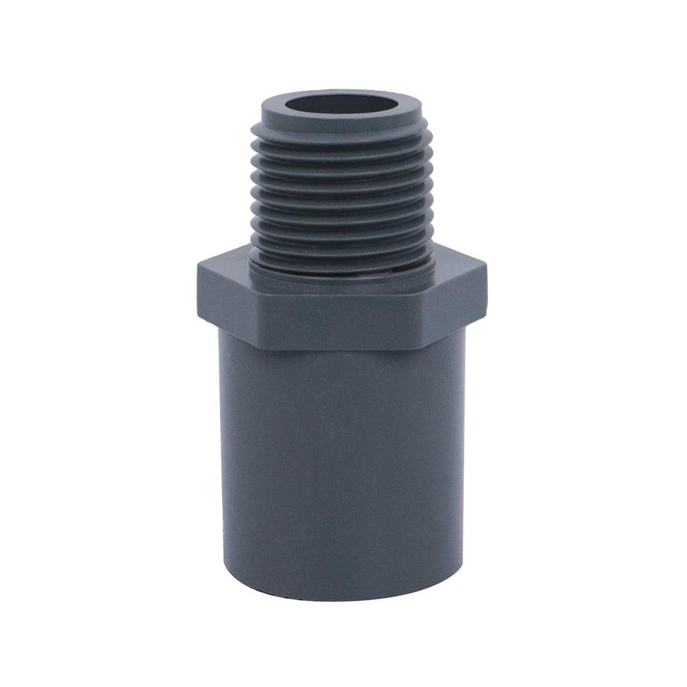 ข้อต่อตรงเกลียวนอก-เกษตร SCG 1/2 นิ้ว สีเทา