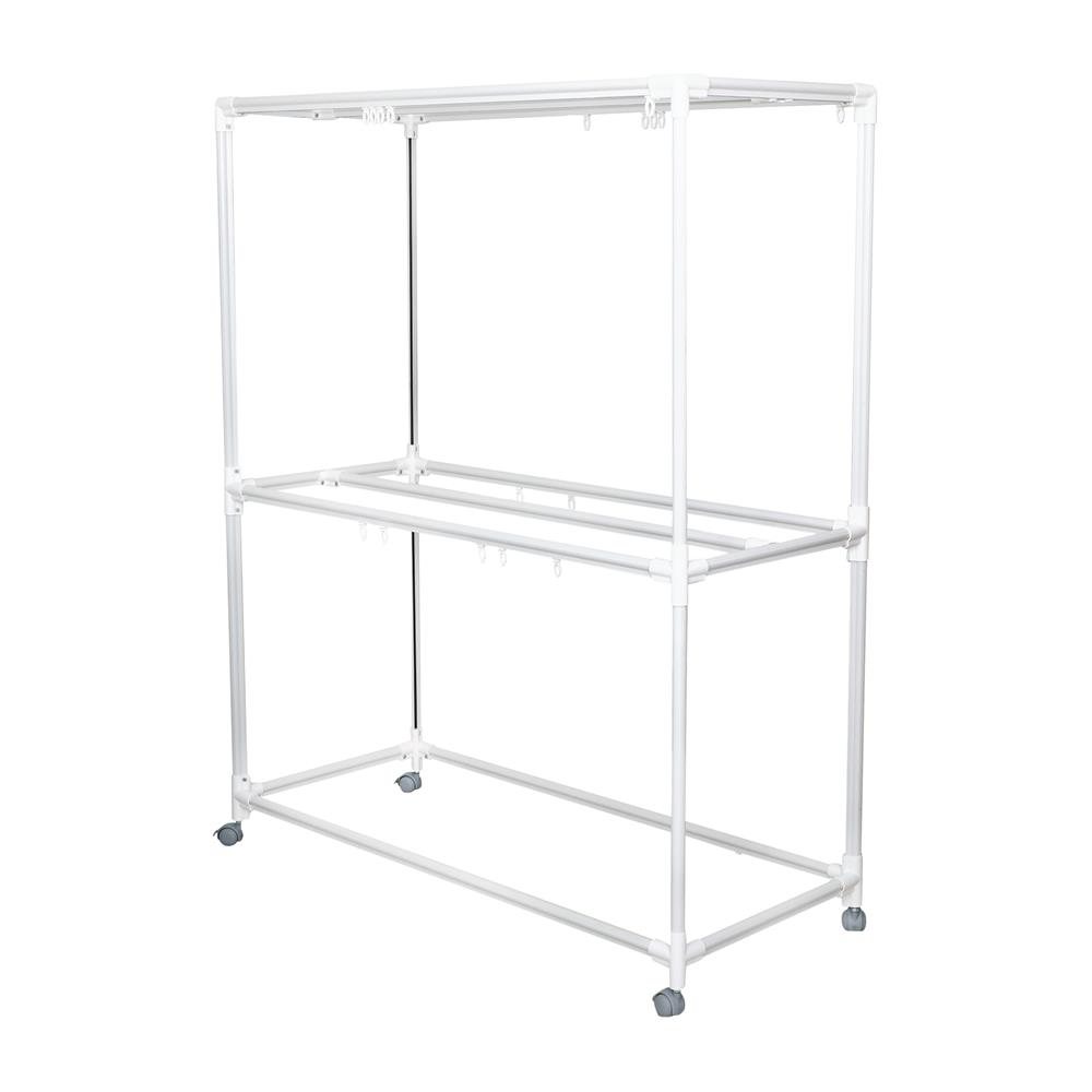 ราวตากผ้าเหล็กมีล้อ 6 เส้น PLIM 1.2 ม. สีขาว