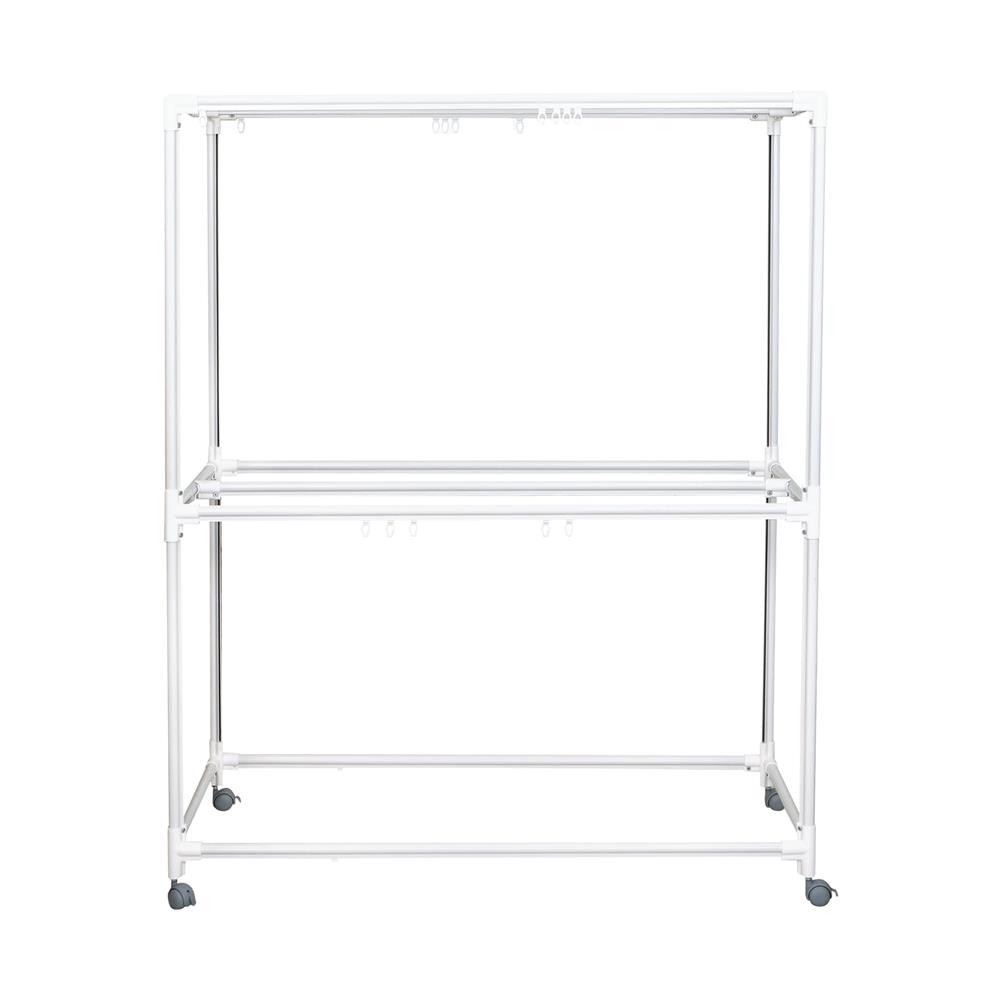 ราวตากผ้าเหล็กมีล้อ 6 เส้น PLIM 1.2 ม. สีขาว