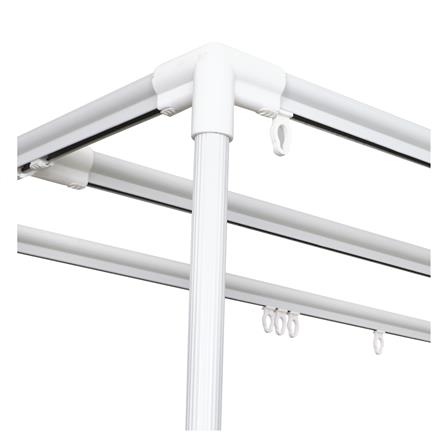 ราวตากผ้าเหล็กมีล้อ 6 เส้น PLIM 1.2 ม. สีขาว_2